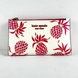 Kate Spade Morgan Pineapple Embossed Saffiano Leather Coin Case Wallet